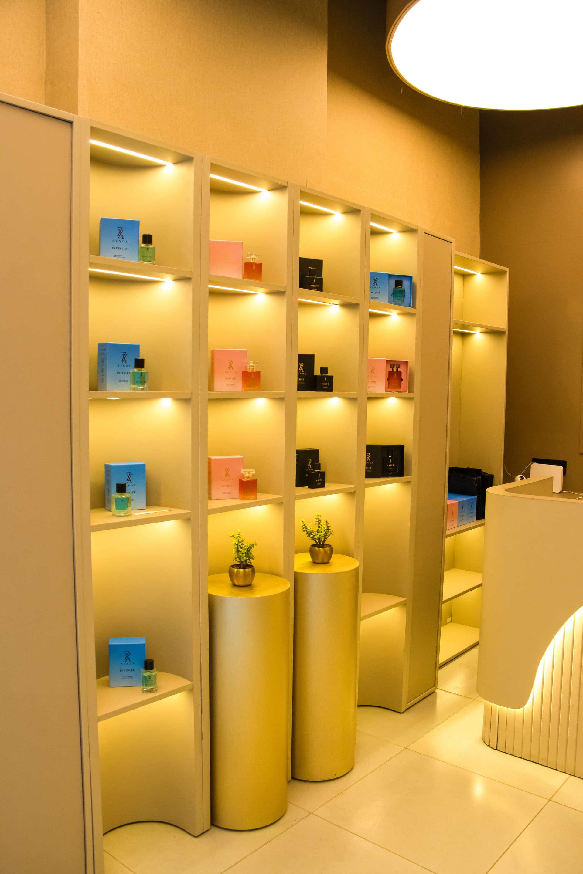 Zenox perfume collection on display